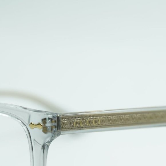 💯 NEW GUCCI GG0184O 005 GREY TRANSPARENT UNISEX EYEGLASSES - Picture 6 of 14